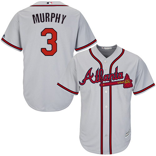 Braves #3 Dale Murphy Grey Cool Base Stitched Youth MLB Jersey
